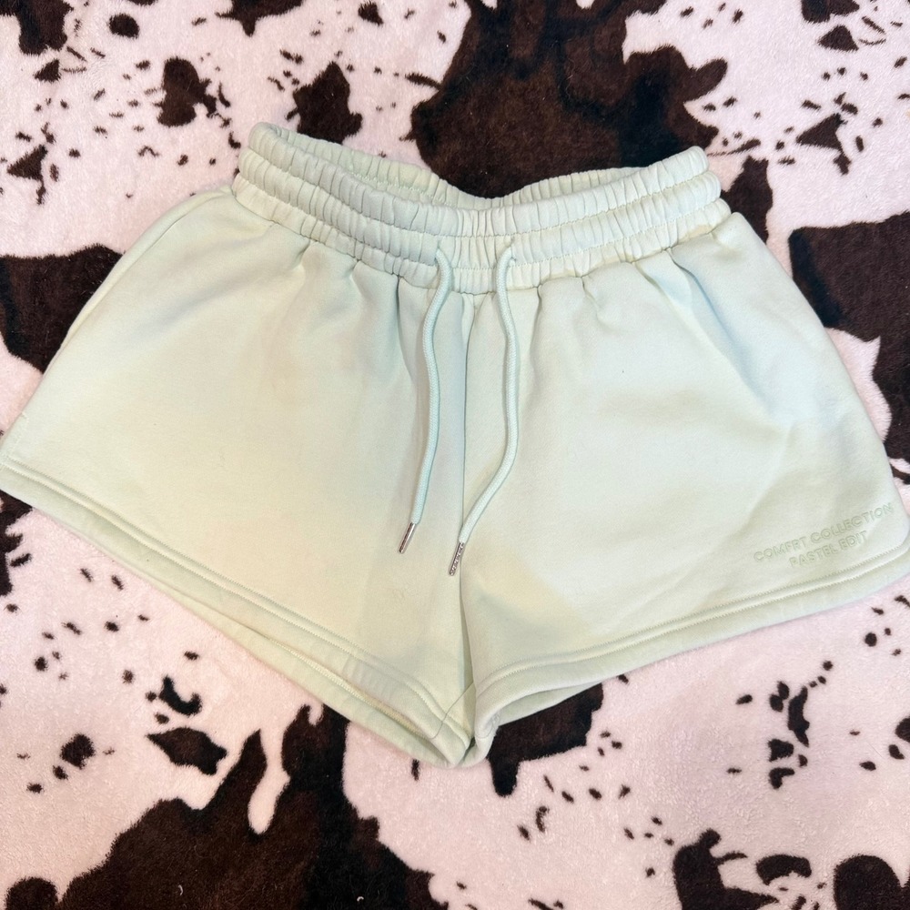 Comfrt Pastel Collection Sweat Shorts Womens Small Mint Green  Athleisure Lounge